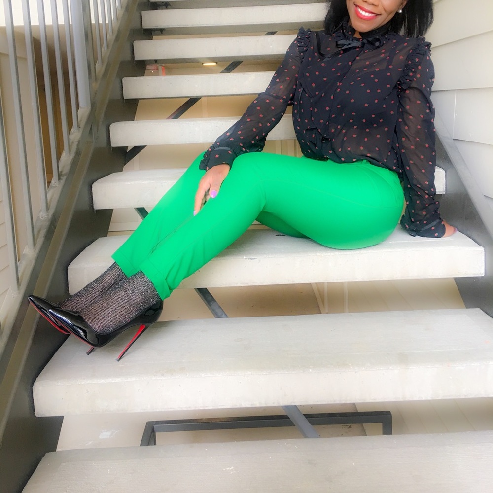 Sheer Ruffle Bow Blouse